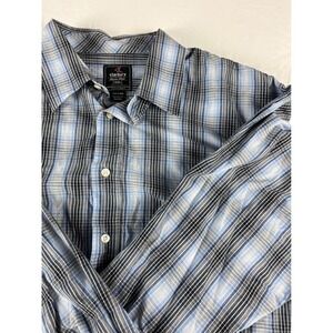 Starbury‎ Button Down Shirt Mens XXL Blue Plaid Woven Stephon Marbury